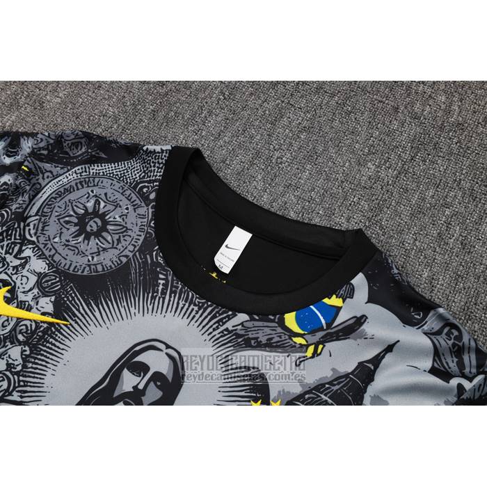 Chandal del Brasil Jesus Manga Corta 2024-2025 Negro - Pantalon Corto